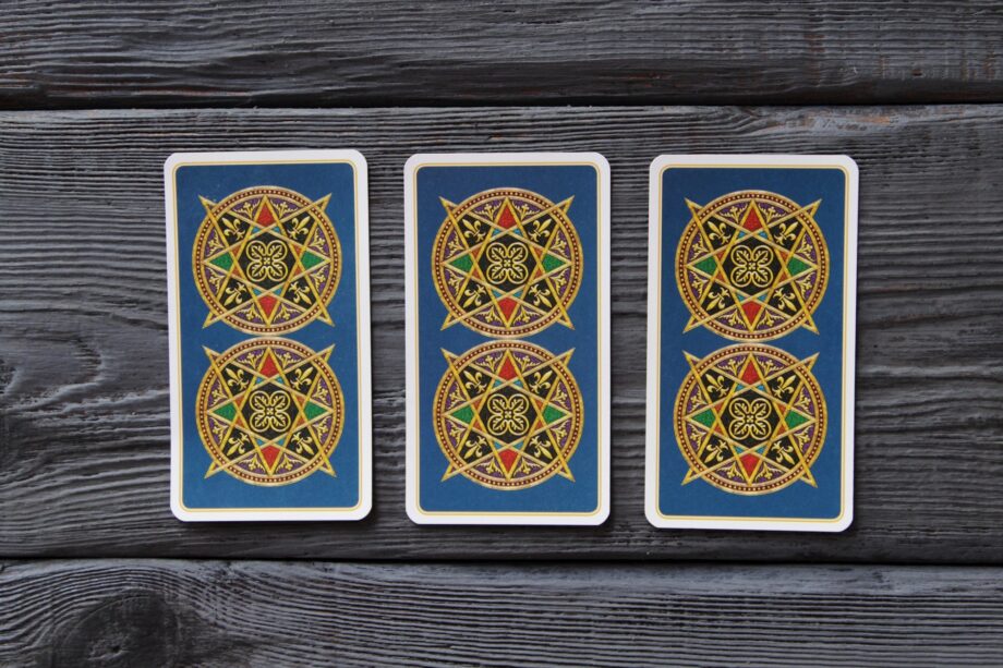 Tarot cards on a wooden table